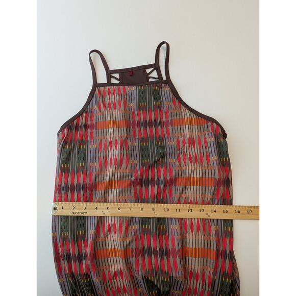 Prana Ardor Dress Racerback Built In Shelf Bra Red Brown Carmine Desert Geo Xl - Picture 9 of 11